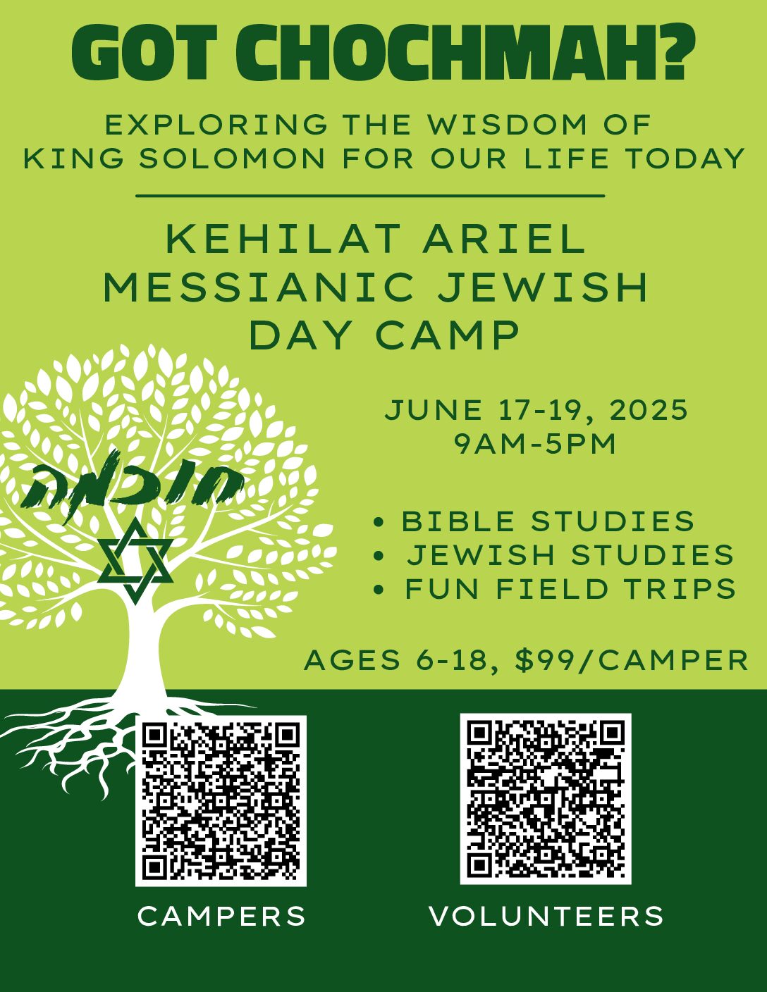 Kids Camp 2025 Registration flyer